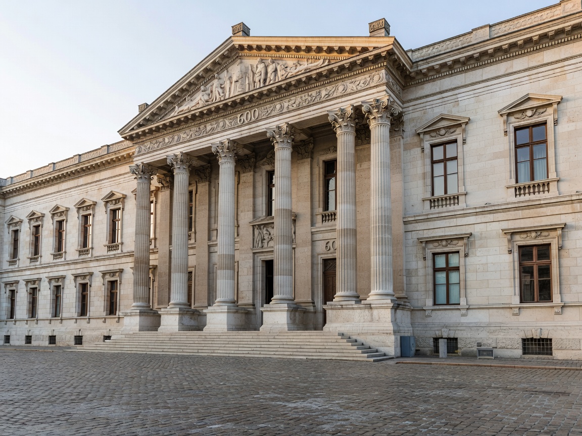 Historic European museum building with classical stone columns
